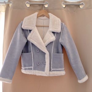 Gray Faux Biker Jacket
